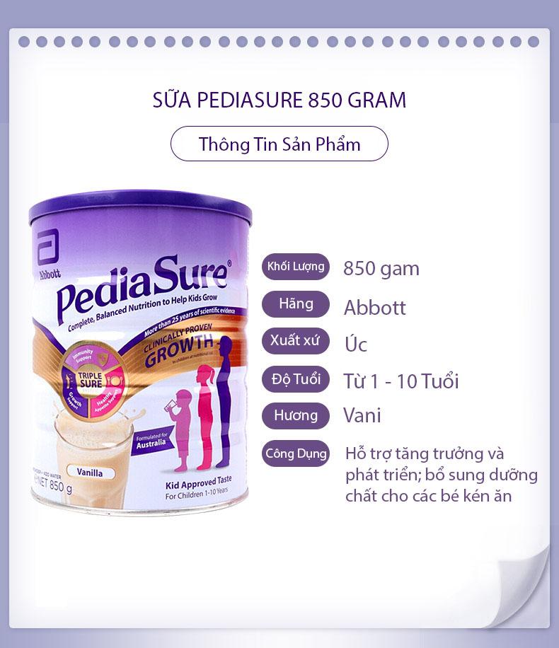 Thông tin Sữa Pediasure 850g